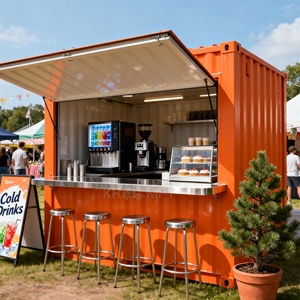 Contenedor de Envío Robusto y Contemporáneo para Cafetería, Tienda de Jugos, Bar, Restaurante, Cocina, Alta Utilización del Espacio, Acero Galvanizado de 3 mm de Espesor - Product Image 2