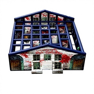 บ้านผีสิงเป่าลมธีมฮาโลวีน ดีไซน์ซอมบี้ยอดนิยมสำหรับขาย สนามกีฬาเป่าลมแบบหลบหนี - Product Image 1