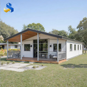Maison préfabriquée extensible personnalisable de 1 à 3 chambres, moderne, écologique, à économie d'énergie, atelier/bureau blanc/bleu - Product Image 2