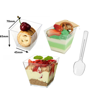 Récipient d'emballage carré en plastique PS transparent pour gâteau à dessert avec couvercle pour boîte à biscuits à mousse personnalisée pour biscuits - Product Image 6