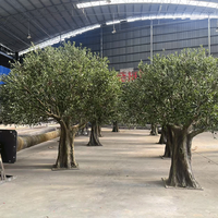 Arbre d'olivier artificiel ancien en fibre de verre, arbre artificiel géant pour l'aménagement paysager extérieur, les jardins et les hôtels