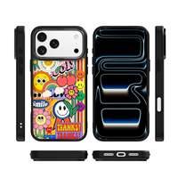 Coque de téléphone AG Feeling Black Edge avec motif tournesol doré pour iPhone 17, 17 Pro Max, 16 Pro, 15 – Coque magnétique