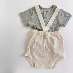 Nouveau Pantalon de Musculation Confortable en Coton Modal Lanjing pour Enfants, Style Nordique avec Bretelles, Collection Printemps-Été, Vente en Gros - Product Image 4