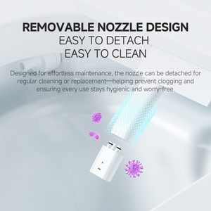 WC intelligent en céramique avec nettoyage <span class=keywords><strong>autonome</strong></span>, stérilisation, siège chauffant, fixation au sol, cuvette allongée, drainage en S, télécommande - Product Image 5