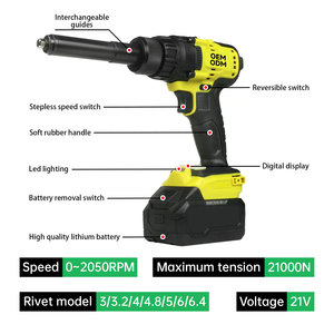 אלחוטי כבד חובה אלחוטי ערכת אקדח סמרית כוח תעשייתי כיתה תעשייתי מופעל אקדח ravet אקדח עם מתאם אגוז פופ עיוור כלי - Product Image 3