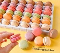 Décoration de gâteau colorée pour grossistes : Macarons comestibles en forme de fleur, rouge, rose, multicolores