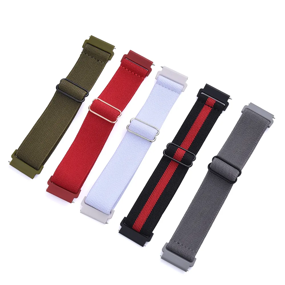 JUELONG Soft Nylon Watch Bands Compatible For Sams Watch Adjustable Sport Loop Elastic Strap For Men Women