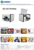 Imprimante UV à Plat Jet d'Encre A3 Prix Usine pour Stylo, Balle de Golf, Aliment, PVC, Bouteille, Machine d'Impression DTG DTF UV pour Petite Entreprise