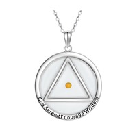 Collier en acier inoxydable avec pendentif inspirant grain de moutarde triangulaire, bijou minimaliste rond symbole de foi, résistant au ternissement