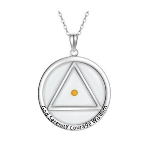 Collier en acier inoxydable avec pendentif inspirant grain de moutarde triangulaire, bijou minimaliste rond symbole de foi, résistant au ternissement - Product Image 6