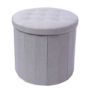 Banc de rangement pliable en lin nordique, repose-pieds rembourré, <span class=keywords><strong>tabouret</strong></span>, <span class=keywords><strong>coffre</strong></span> à jouets pliable, banc de bout de lit en tissu pour chambre à coucher - Product Image 2