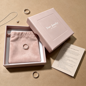 Scatola per Gioielli Personalizzabile all'Ingrosso, Ecologica, in Carta Rosa per Ragazze, Confezione da Viaggio per Anelli, Scatola Regalo per Gioielli Personalizzata - Product Image 1