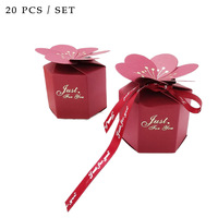 Nur für Sie 4*4*5,5 cm Hot Stamp ing Blütenblatt Candy Box Sechseckige Staubblatt Schokoladen box Hochzeit Kleine Geschenk box