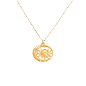 Collier Pendentif Soleil en Acier Inoxydable Plaqué Or 18K pour Femme, Chaîne de Clavicule, Bijou de Fête, Accessoire de Mode - Product Image 5