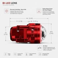 Nouveau Driver Anti-surtension RUICHIDA pour le Commerce International, Double Hyperboloïde 3.0'' Boîtier Rouge, Montage Universel 24V 2600 Lumens 6000K