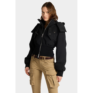 Chaqueta Corta Utilitaria para Mujer, Estilo Cyber Y2K Techwear, con Capucha Desmontable y Cintura Ajustada, para Uso Diario y Skate - Product Image 3