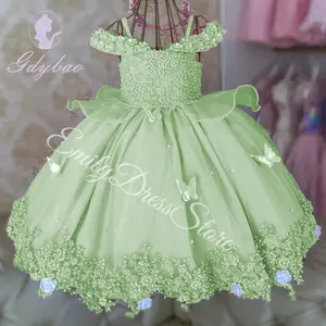 Vestido <span class=keywords><strong>de</strong></span> Niña <span class=keywords><strong>de</strong></span> las Flores Personalizado en Satén Morado para Boda, Tul con Apliques <span class=keywords><strong>de</strong></span> Encaje, Vestido <span class=keywords><strong>de</strong></span> Princesa Hinchado para Niños, Cumpleaños, Primera Comunión - Product Image 4