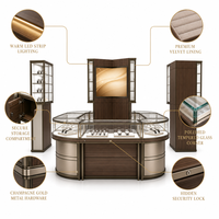 Vitrine de présentation de bijoux de luxe GZowin en acier inoxydable avec éclairage LED, vitrine en verre écologique, comptoir personnalisé étanche