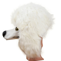 Masque en latex de bouledogue de luxe à porter sur la tête, pour Halloween, fête, carnaval, costume de cosplay animal fantaisie écologique, pour animaux de compagnie amusants, adulte