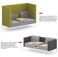 Meubles de bureau à usage général, ensemble de canapés de bureau en cuir synthétique, canapé à plusieurs places pour usage de bureau