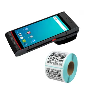 Venta caliente 5,5 pulgadas pantalla táctil de mano Smart Pos Terminal incorporado impresora de etiquetas Android 4G móvil Pda soporte sistema minorista