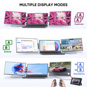 Moniteur triple SIBOLAN 16 pouces IPS grand écran 2560x1600P 16:10 Type-C/USB avec haut-parleur 100% SRGB, idéal pour ordinateur portable/<span class=keywords><strong>PC</strong></span> professionnel - Product Image 5