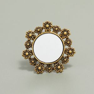 KQ-58 anneaux de manchette réglables en <span class=keywords><strong>or</strong></span> antique bijoux vintage <span class=keywords><strong>bague</strong></span> fleur <span class=keywords><strong>camée</strong></span> ronde - Product Image 3