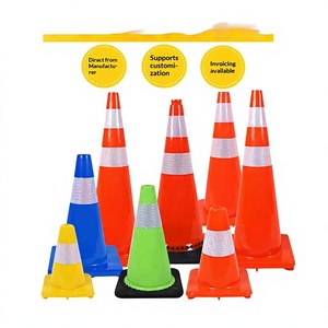 Reflective PVC Rubber Plastic Road Cone 70cm Warning Marker
