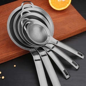 Setaccio a maglia fine in acciaio inox 304 con manico, microfiltro per cucina, pasticceria e filtraggio alimenti - Product Image 1