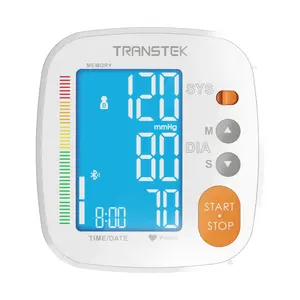 Bluetooth ve App ile TRANSTEK özel LOGO dijital Tensiometro kol manşet BP makine Heartrate monitör kan basıncı makinesi