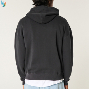 Pakaian jalanan kustom katun warna blok kasual mode layar cetak kosong Koyo sobek Hoodie untuk pria - Product Image 2