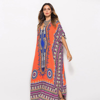 Vente en gros de robes longues africaines imprimées Dashiki Boubou pour femmes, robes Abaya grandes tailles
