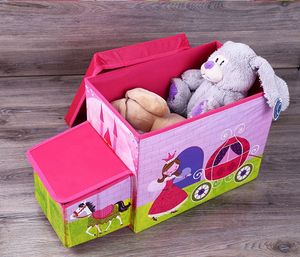 Caja de Juguetes Multifuncional con Forma de Coche de Dibujos Animados, Taburete Plegable para Almacenamiento, Artículos para el Hogar - Product Image 4