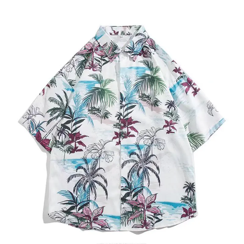 Stok mevcut büyük boy özel Wwwxxxcom Xxxl T-Shirt rahat tropikal plaj havai gömleği