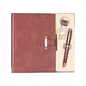 Premium Quality Corporate PU Leather <b>Gift</b> <b>Hamper</b> Notebook Keychain Bottle Customized Logo Embossed Printing Business Style <b>Gifts</b> - Product Image 1