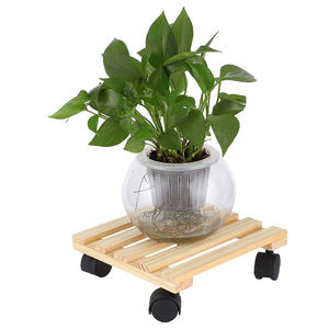Soporte para maceta de suelo de madera rústica-Caddy de plantas pintadas multiusos, organizador ecológico para el hogar y el jardín - Product Image 5