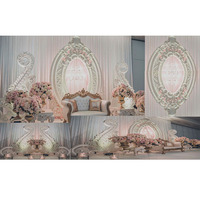 Décorations de scène de mariage impériales : Accessoires élégants en fibre blanche pour murs de fond, idées simples de décoration de scène de mariage au Canada