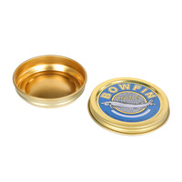 En stock – Boîte en fer blanc personnalisable et réutilisable pour caviar doré, 30g, 50g, 100g, 250g – Idéale pour l'emballage de bonbons et de sucre de qualité supérieure