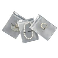Sac à bijoux zip-lock transparent en PVC personnalisé pour vêtements en plastique givré imprimé offset avec fermeture éclair pour boucles d'oreilles et colliers