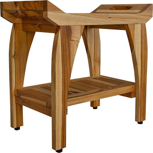 Tabouret de douche en bois massif antidérapant et imperméable pour personnes âgées, taille et couleur personnalisables - Product Image 4