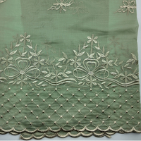 Tissu en organza de soie teint sur mesure 45 g/m² avec broderie, 100 % polyester, tissu tissé de luxe pour vêtements islamiques musulmans