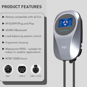 Nouvelle borne de recharge pour véhicules électriques de 7 <span class=keywords><strong>kW</strong></span> de l'usine OEM, type 2, 32A, triphasée, murale, avec application/WiFi, certifiée CE pour véhicules électriques - Product Image 2