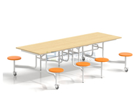 Dernier modèle de mobilier de cantine pliable de style moderne Ensemble pour école campus restaurant Table à manger et chaises mobiles