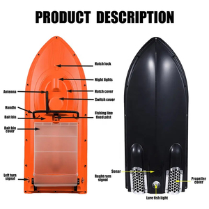<span class=keywords><strong>JABO</strong></span> 2B 2BG Orange 16 points d'ancrage Navigation GPS Sonar longue portée pour la pêche Détecteur de poissons Bateau à appât télécommandé Coque en ABS - Product Image 3