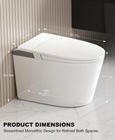 Toilette intelligente monobloc de luxe en céramique, commerciale, autonettoyante, avec siège chauffant et bidet électronique, pour hôtels