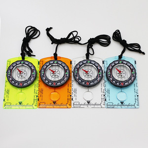 <span class=keywords><strong>Compas</strong></span> à vis sans fin en cuivre avec carte de couleurs, règle de mesure proportionnelle multifonctionnelle, aiguille nord pour l'extérieur A0005 - Product Image 1