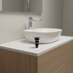 Tappo di Scarico Moderno per Lavabo da 2,8 Pollici con Sistema Pop-Up per Lavabo da Appoggio, Finitura Opaca, Design Contemporaneo - Product Image 2