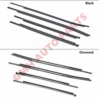 Joint de ceinture de porte de fenêtre de coupe-froid noir chromé pour Toyota Hilux Revo 4 portes 2015-2021