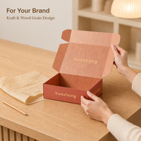 Boîte d'expédition de bijoux en carton ondulé rose personnalisée avec logo de luxe