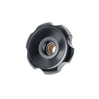 Bouton de serrage à tête de lobe, boutons de machine filetés M8 en bakélite plastique, femelle, ondulé, 50mm, noir, avec noyau en fer moderne gratuit